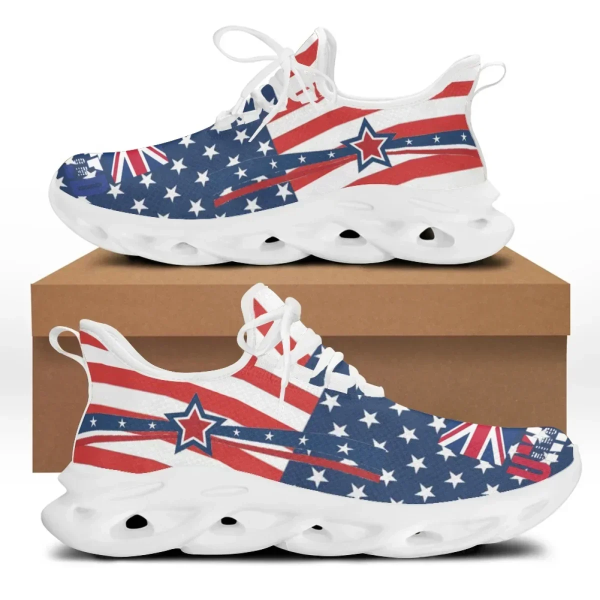 Men'S Shoes Liberty - 7.4 Flache Schuhe mit amerikanischer Flagge