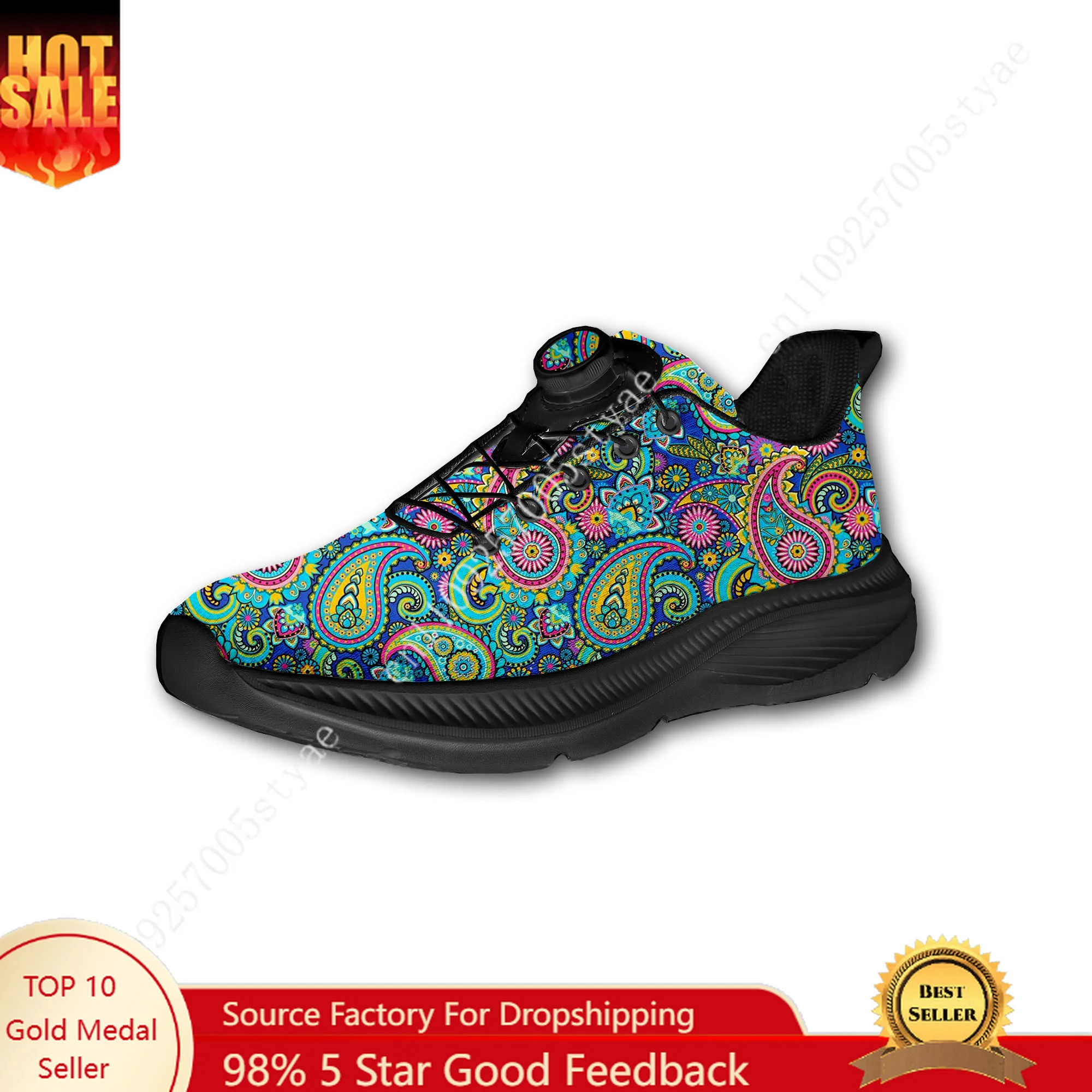 Men Shoes Designer - Bohemian Mandala Blumendruck Maßgefertigte Wanderschuhe für