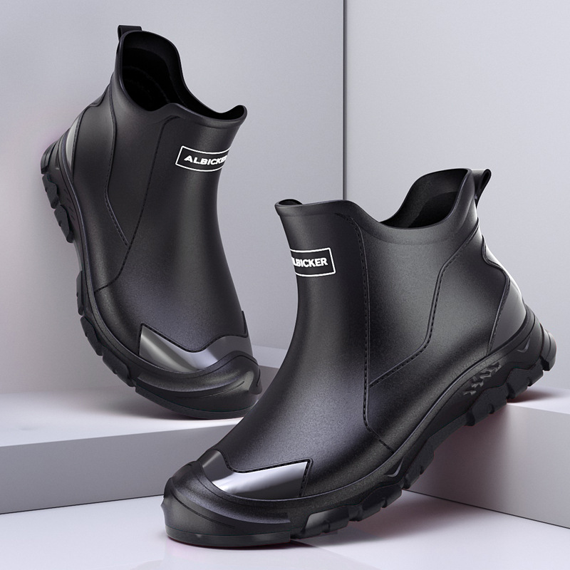Men'S Shoes Water Resistant - Kurze Regenstiefel für Herren, urbane Wasserstiefel,