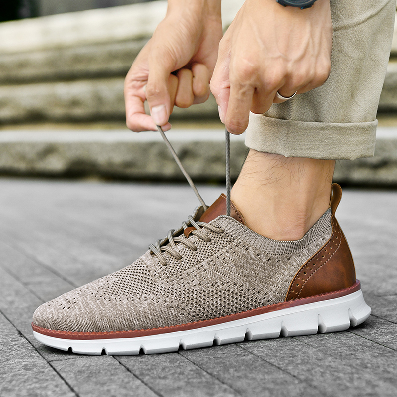 Men Shoes Designer - Herren-Freizeitschuhe, klassische, atmungsaktive Brogue-Flats, dämpfendes Farbblock-Design,