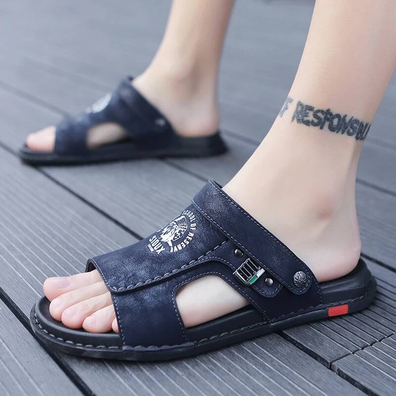 Men Shoes Classic - Herren-Sommer-Ledersandalen, klassische römische Schuhe, Hausschuhe, weiche,