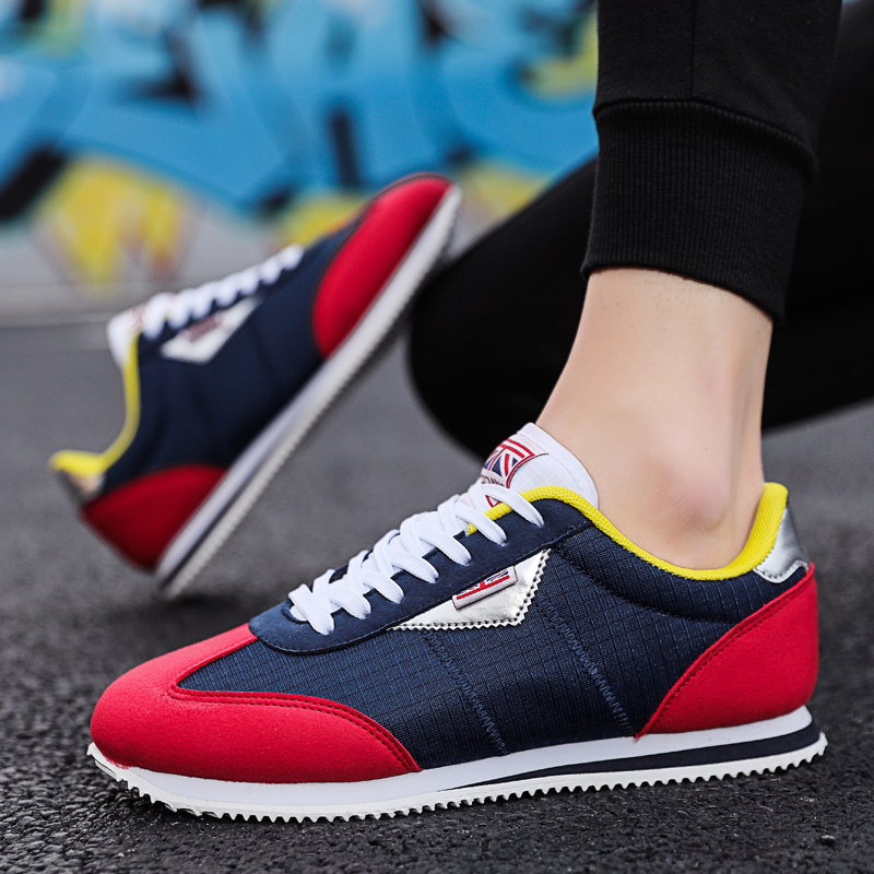 Men'S Shoes Half Cut - Blau Rot Leichte Turnschuhe Männer Mode