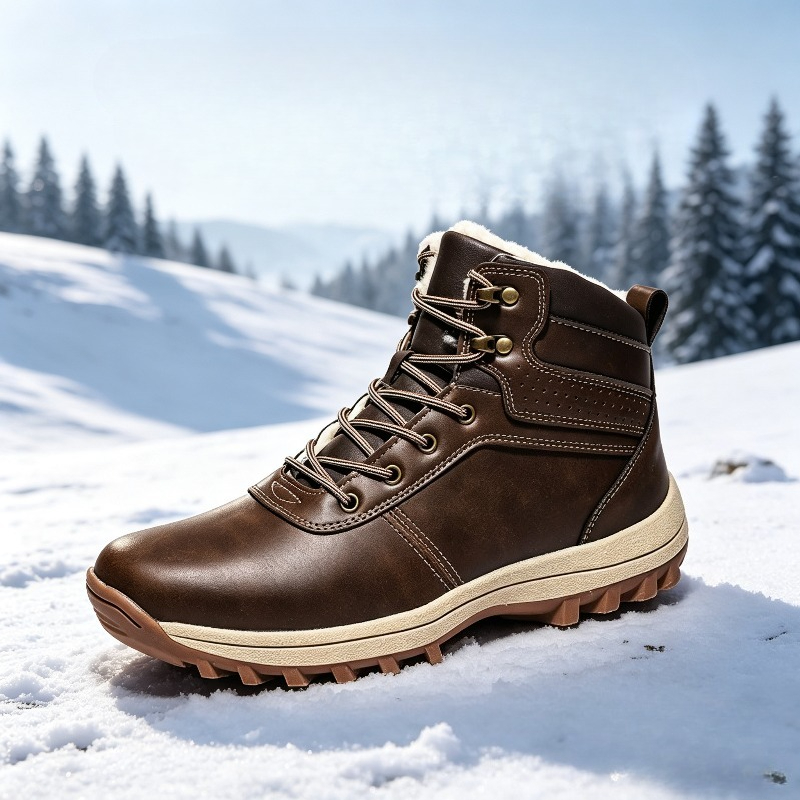 Men'S Shoes Low Top - Superwarme Herren-Winterstiefel in Übergrößen, Pelzgefütterte Schneestiefel,