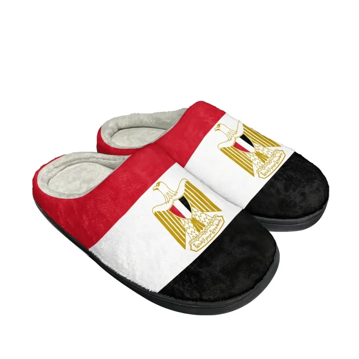 Men Shoes Designer - Warme Baumwoll-Hausschuhe mit ägyptischem Flaggen-Design, Print-on-Demand,