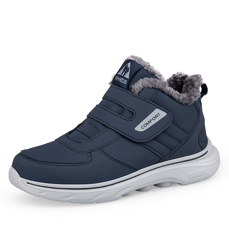 Men'S Shoes With Velcro - Winter Plüsch Knöchel Orthopädische Turnschuhe Einstellbare
