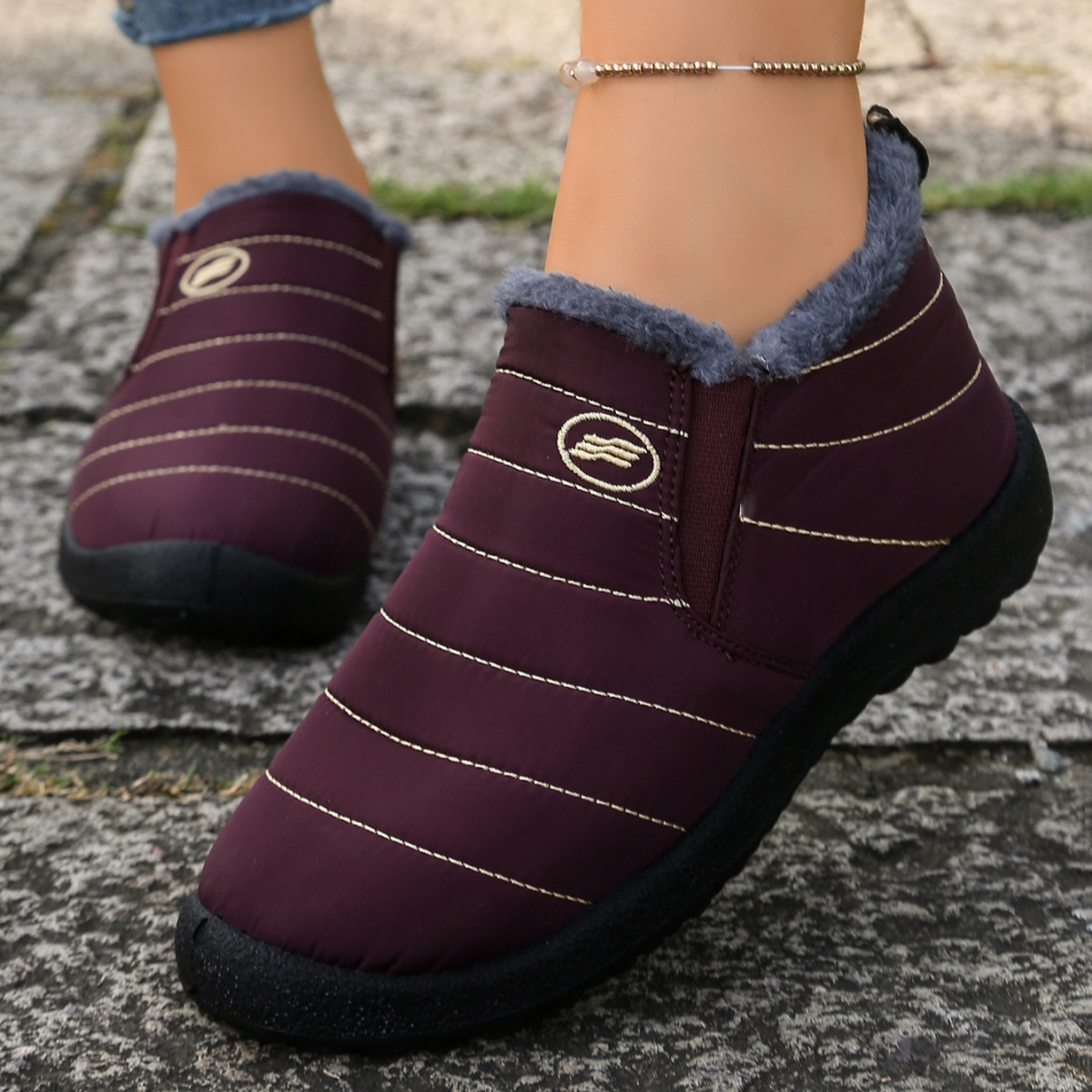 Men Shoes Online - Wasserdichte Herren-Schneestiefel mit Fellfutter, rutschfeste, warme
