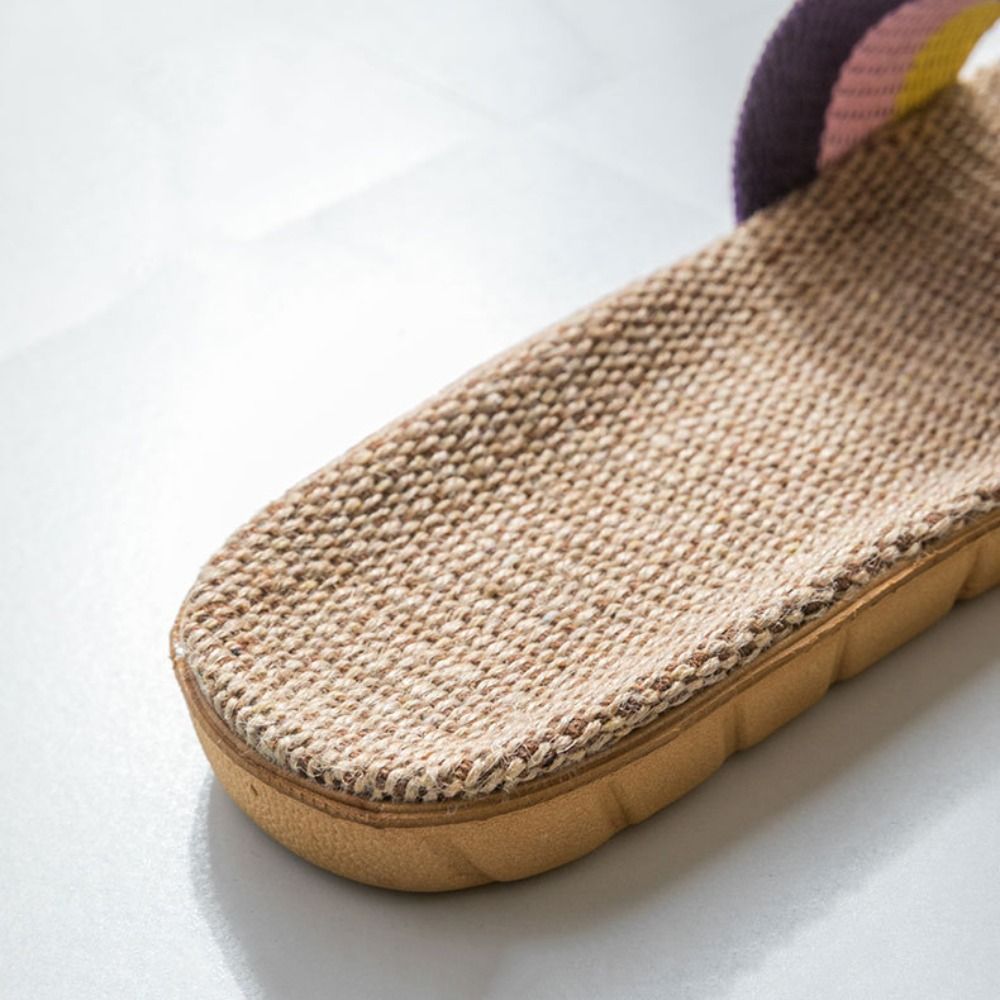 Men'S Shoes In Style - Modische Ethnische Leinen-Kreuzpantoffeln Weiche Flachs-Slides Sandalen