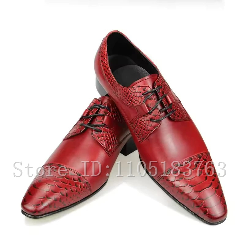 Herren Rote Echtleder Oxford-S – Men Shoes Elegant Bewertung und Preis