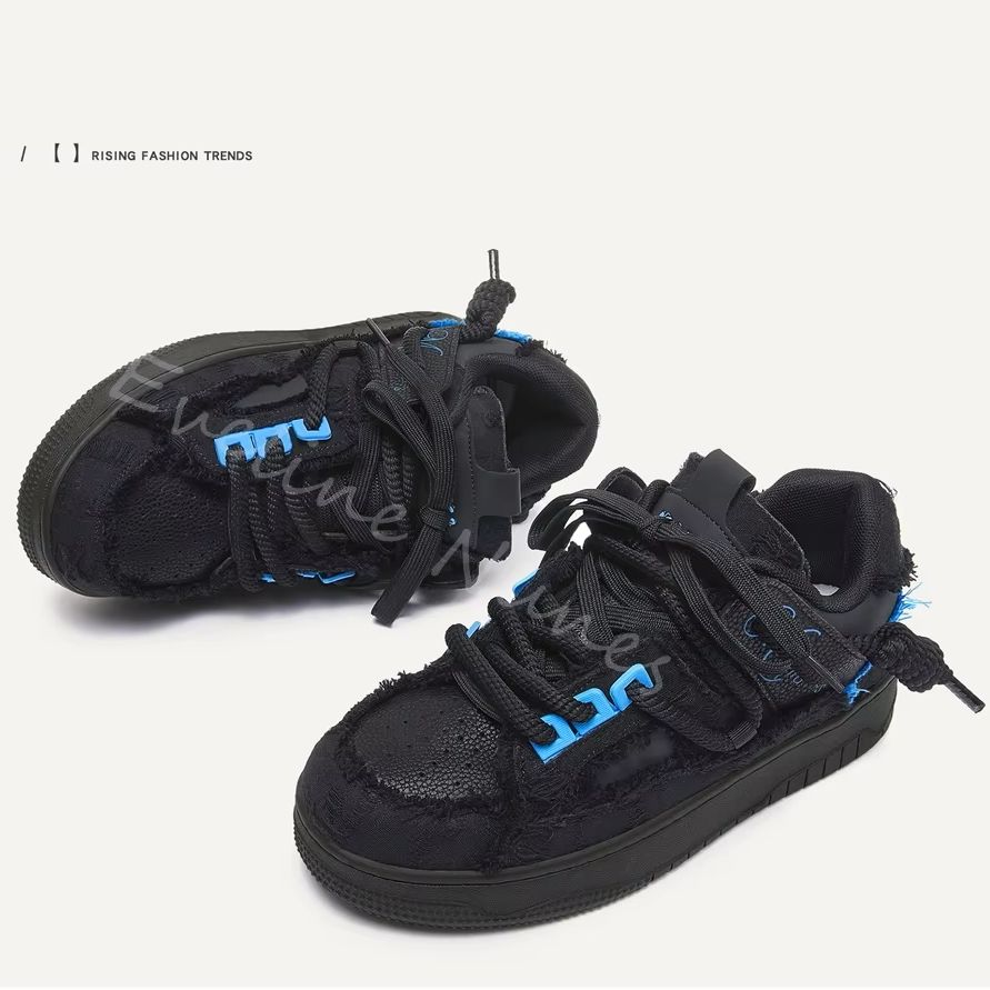 Schwarze Ausgefranste Plateau- – Men'S Shoes Low Top Bewertung und Preis