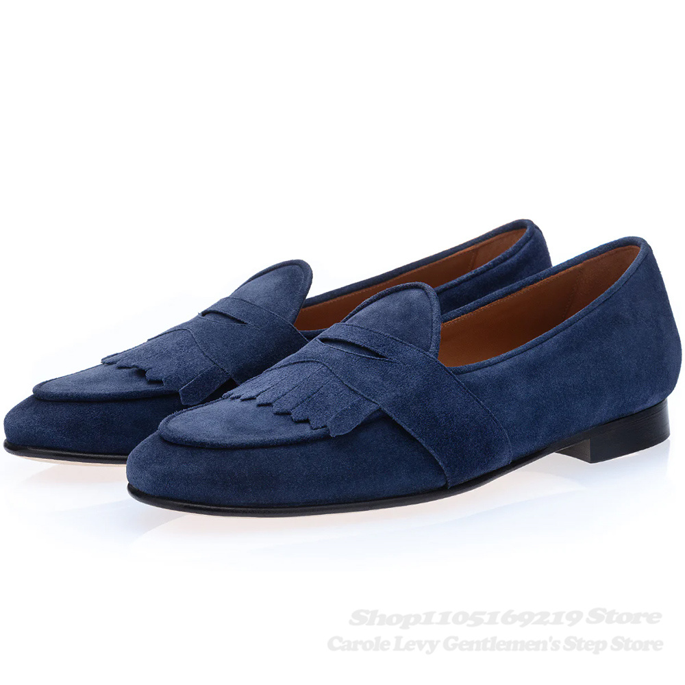Marineblaue Wildleder-Loafer f – Men Shoes Elegant Bewertung und Preis